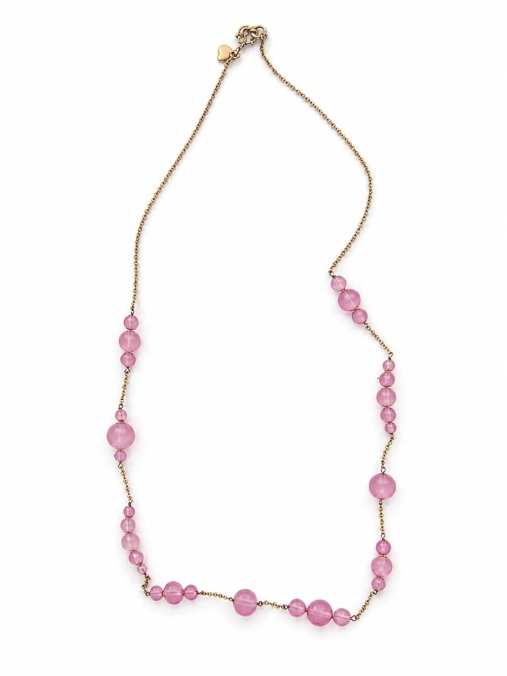 J.Crew Purple Frosted Bead‎ Necklace Gold Tone Chain Statement Jewelry